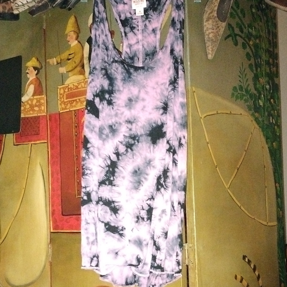 Mossimo Supply Co. Pink and Black Tie-Dye Tank